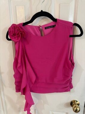 Pink Abercrombie and Fitch tank top with flower details *accepting offers
